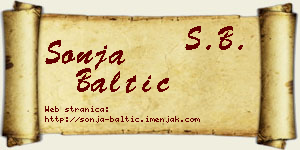 Sonja Baltić vizit kartica
